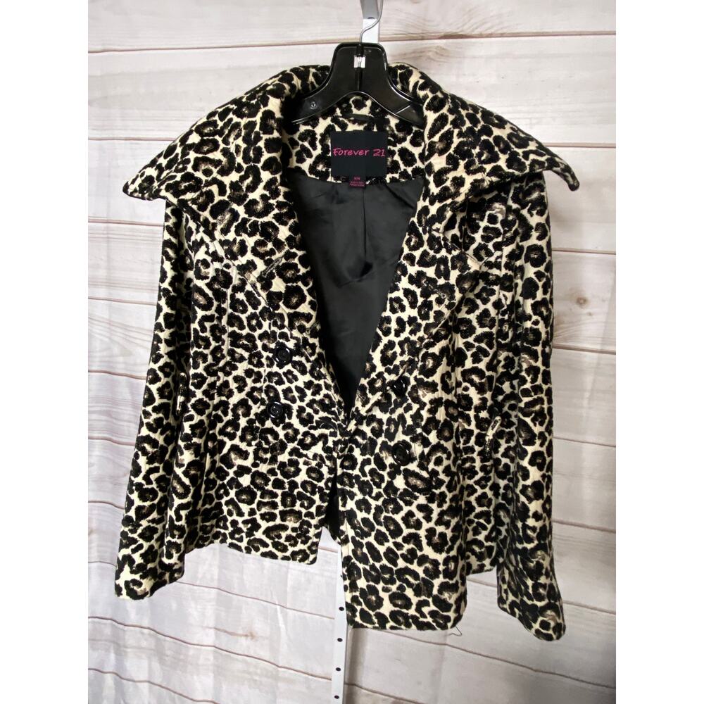 Forever 21 Size M Leopard Print Cache Crop Swing … - image 3